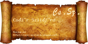 Csór Szilárd névjegykártya