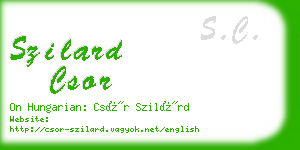 szilard csor business card